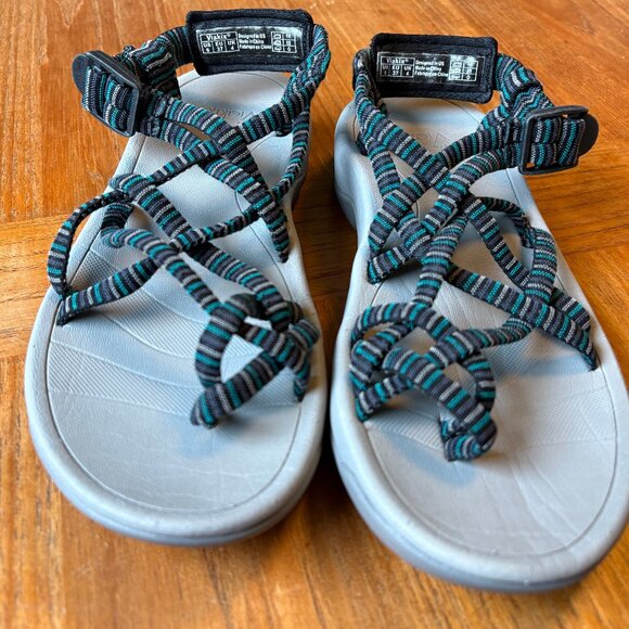 Viakix Siena Sport Sandals Size 7 Black Aqua - Picture 1 of 10